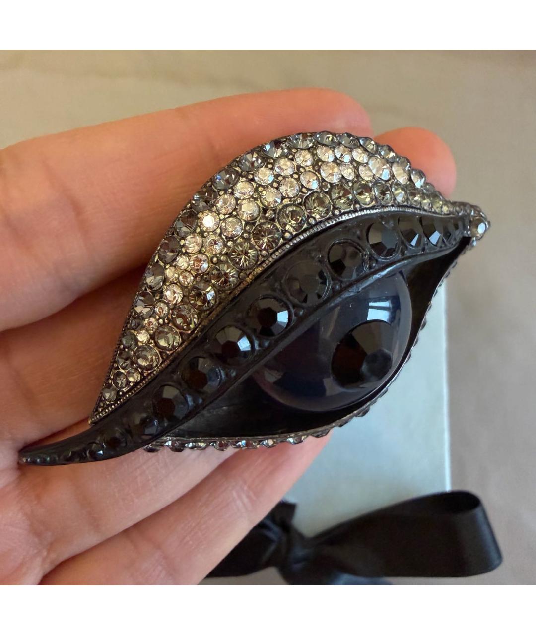 LANVIN Черная металлическая булавка / брошь, фото 2