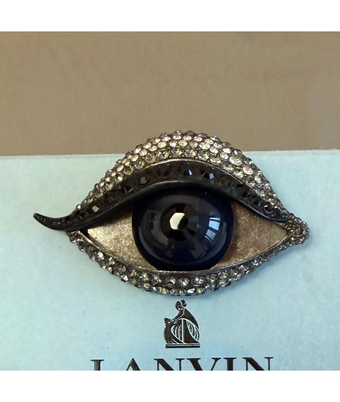 LANVIN Черная металлическая булавка / брошь, фото 9