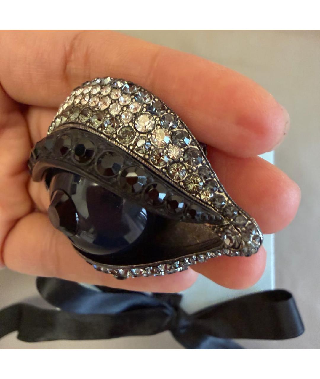 LANVIN Черная металлическая булавка / брошь, фото 3