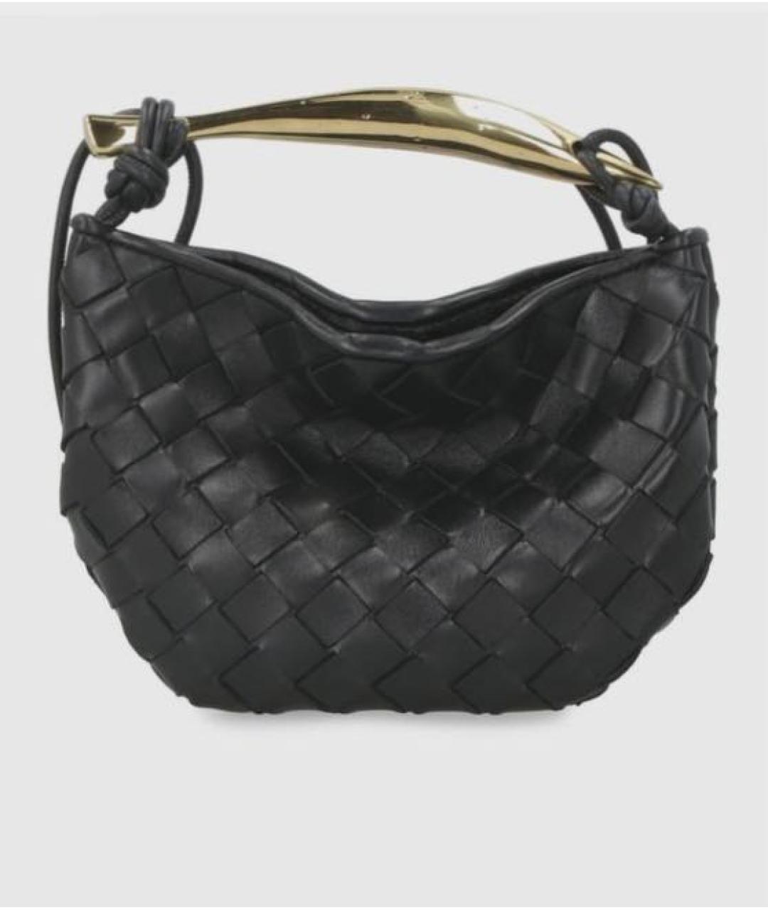 BOTTEGA VENETA Черная кожаная сумка с короткими ручками, фото 5