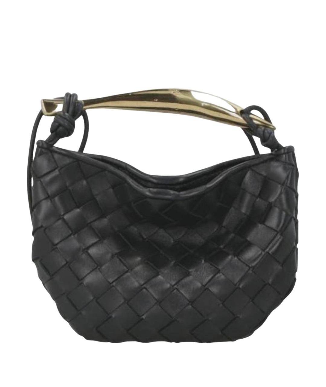 BOTTEGA VENETA Черная кожаная сумка с короткими ручками, фото 1