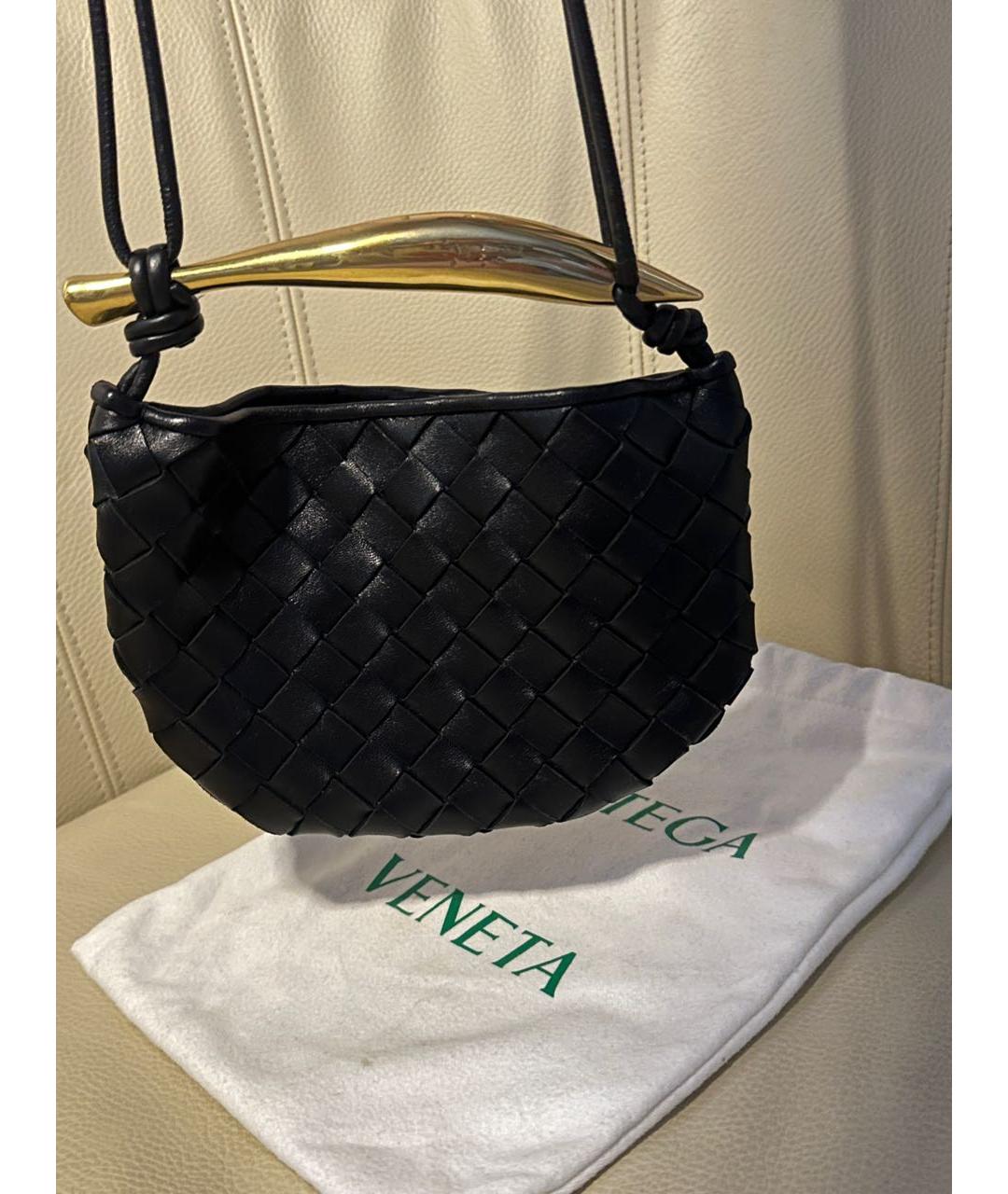 BOTTEGA VENETA Черная кожаная сумка с короткими ручками, фото 3