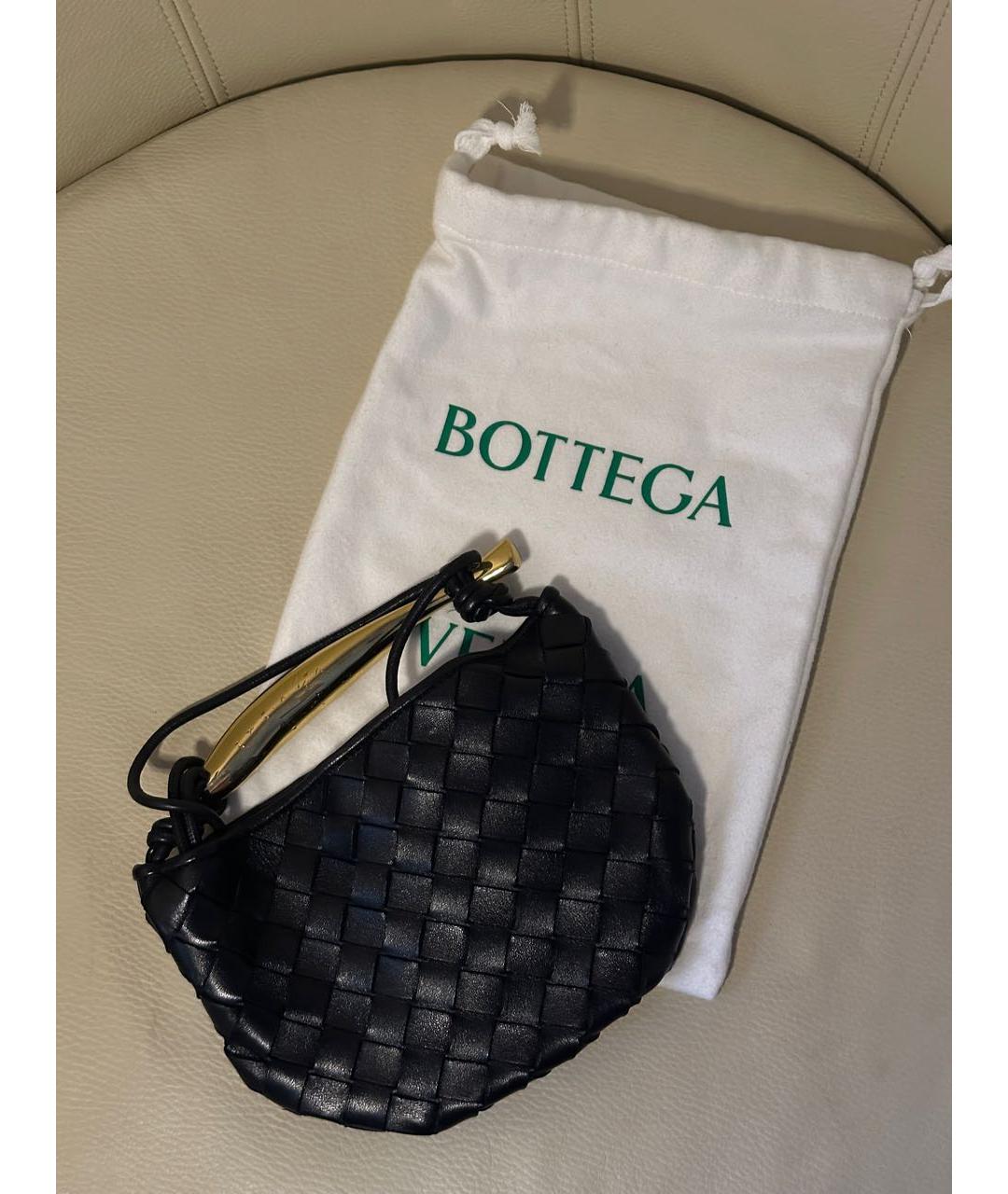 BOTTEGA VENETA Черная кожаная сумка с короткими ручками, фото 2