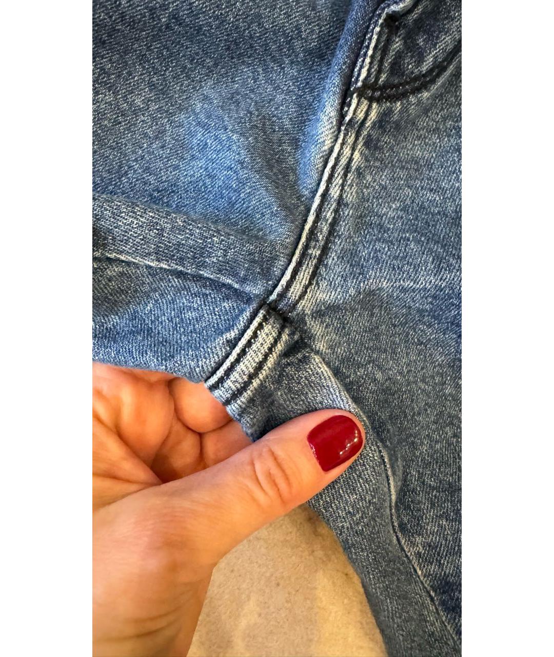 KARL LAGERFELD Синие хлопковые прямые джинсы, фото 4