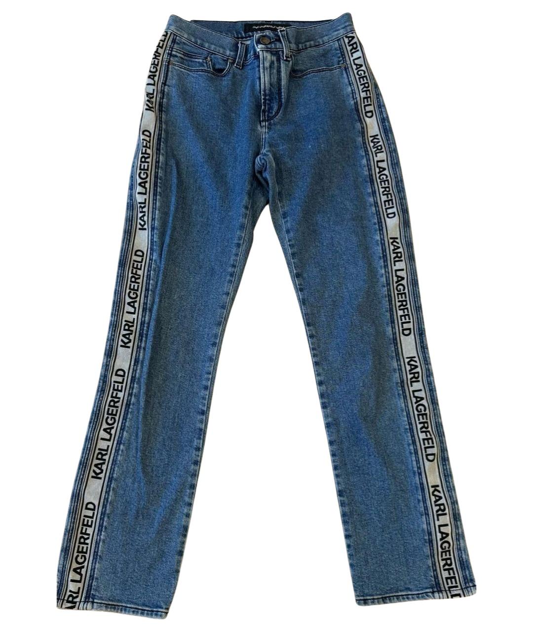 KARL LAGERFELD Синие хлопковые прямые джинсы, фото 1