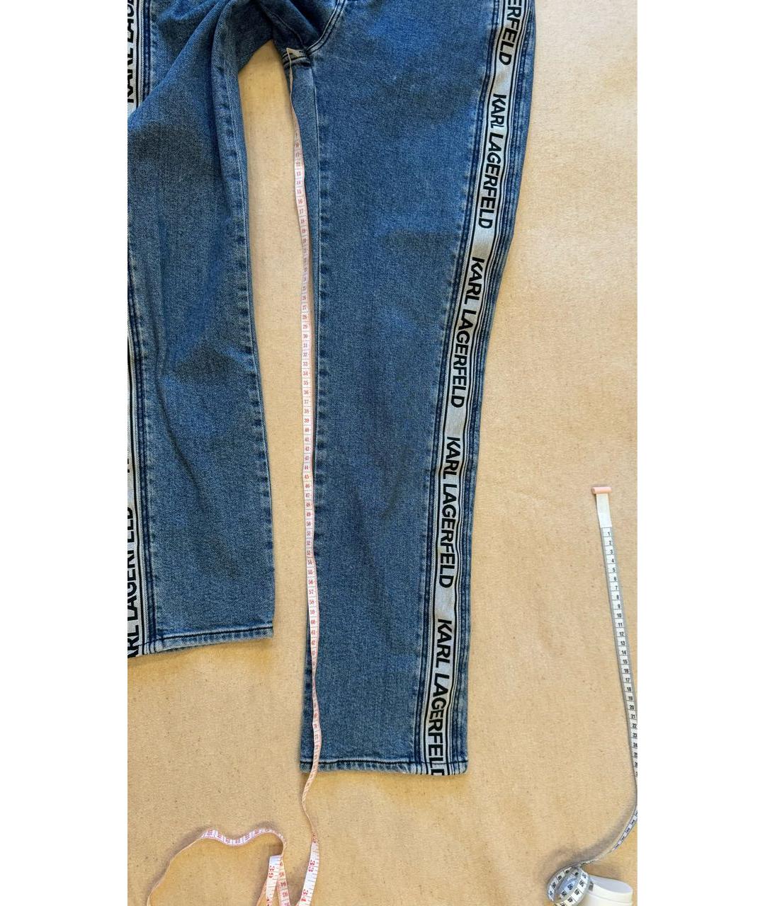 KARL LAGERFELD Синие хлопковые прямые джинсы, фото 8