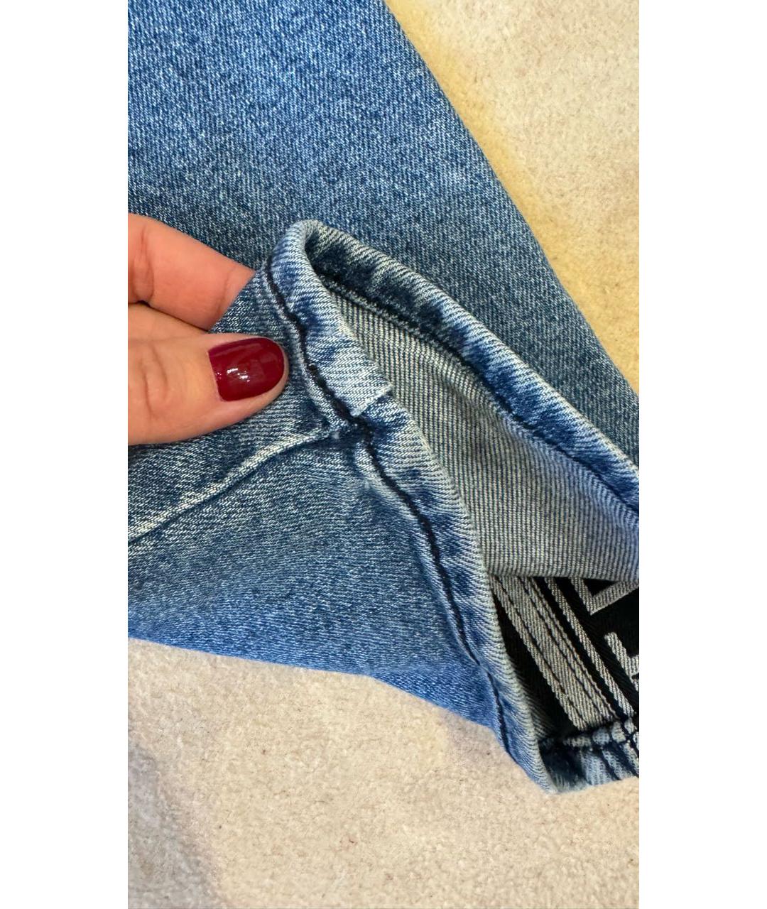 KARL LAGERFELD Синие хлопковые прямые джинсы, фото 7