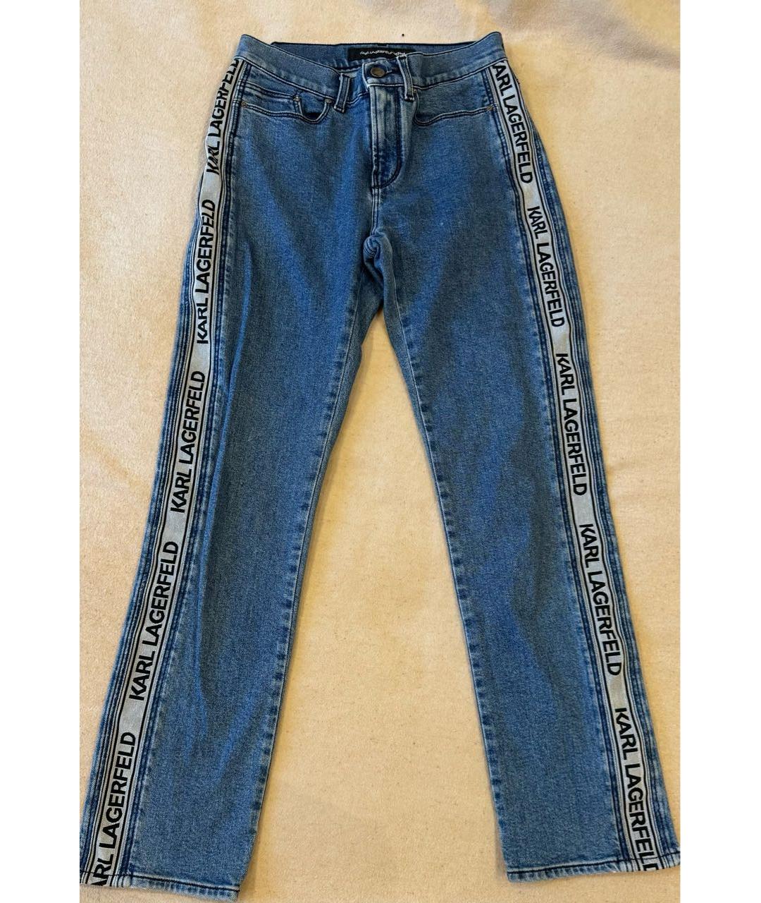 KARL LAGERFELD Синие хлопковые прямые джинсы, фото 9
