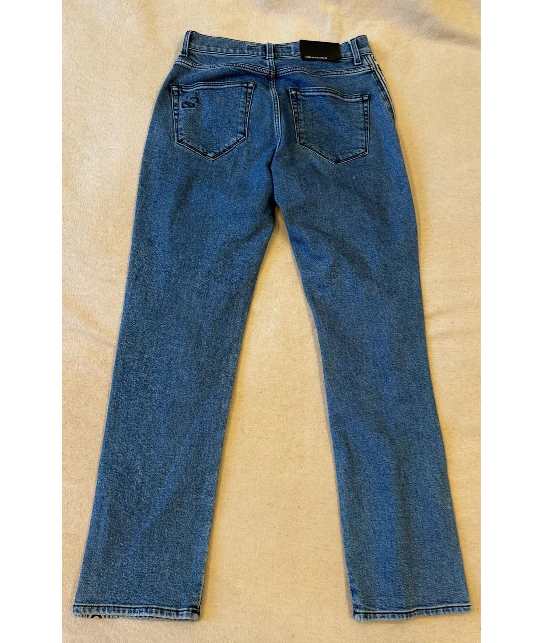 KARL LAGERFELD Синие хлопковые прямые джинсы, фото 2