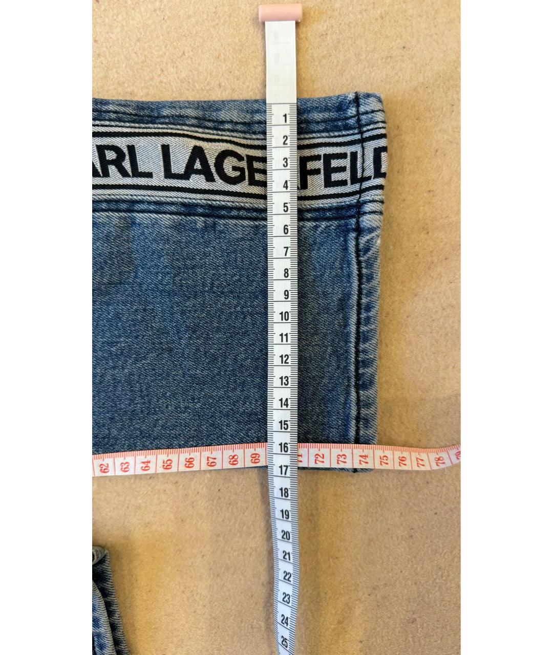 KARL LAGERFELD Синие хлопковые прямые джинсы, фото 6