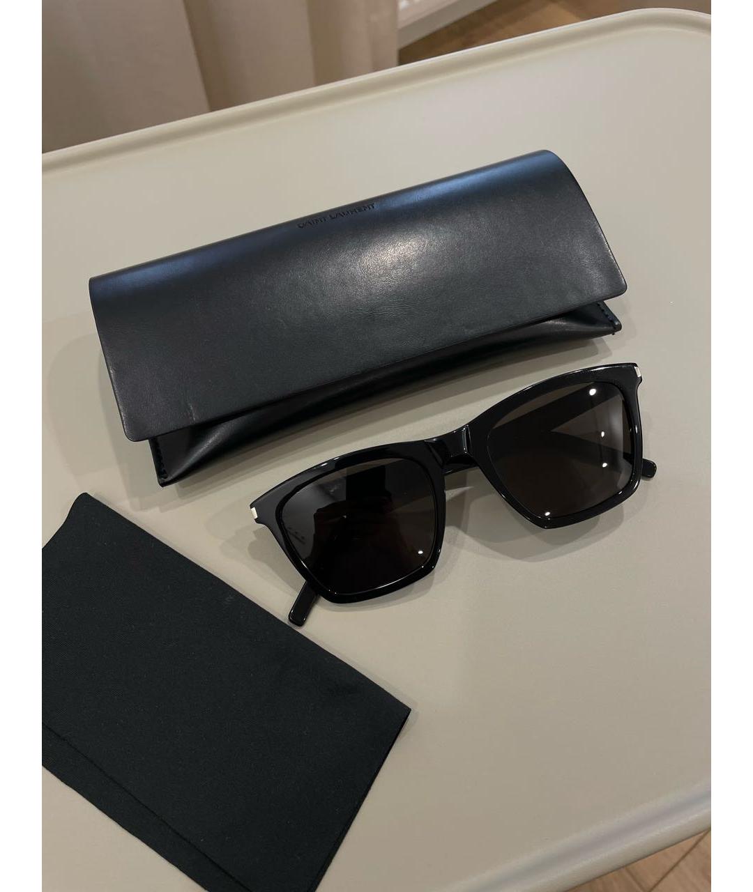 SAINT LAURENT Черные пластиковые солнцезащитные очки, фото 4