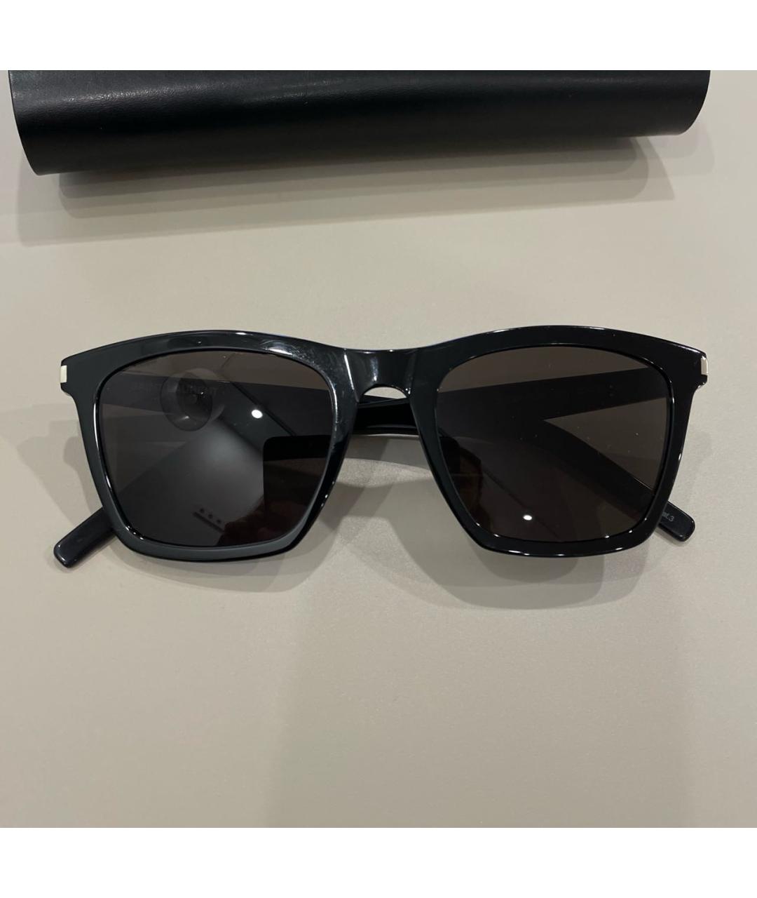 SAINT LAURENT Черные пластиковые солнцезащитные очки, фото 7