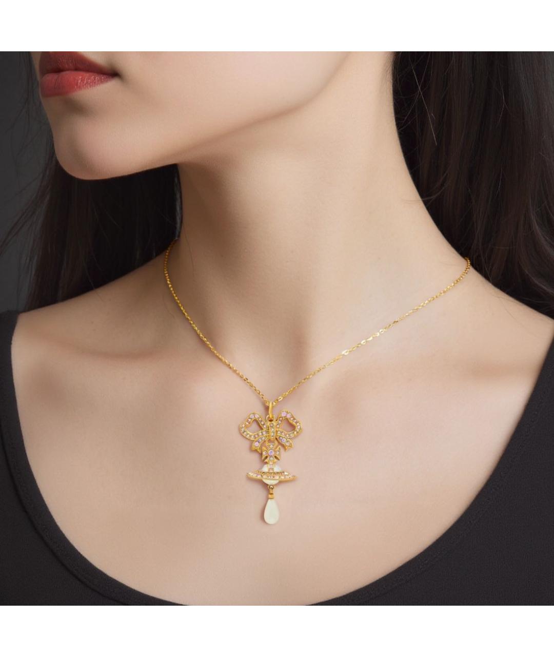 VIVIENNE WESTWOOD Золотое латунное колье, фото 2