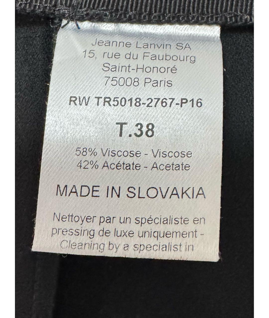 LANVIN Черные вискозные брюки широкие, фото 6