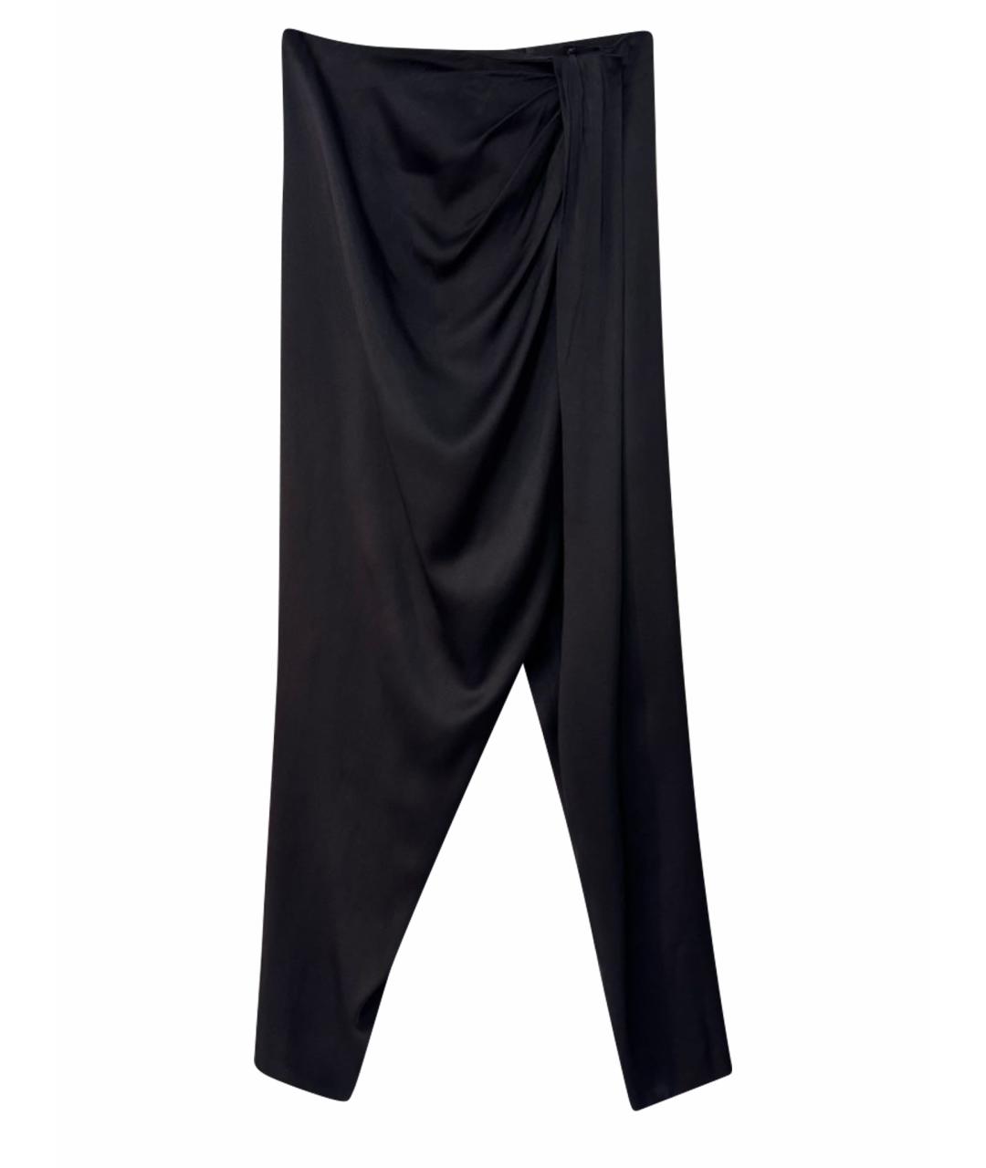 LANVIN Черные вискозные брюки широкие, фото 1