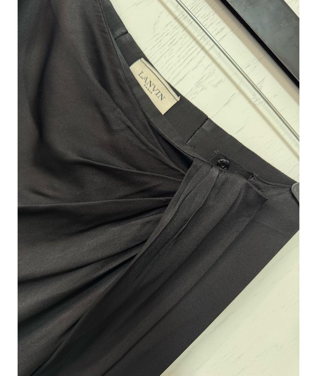 LANVIN Черные вискозные брюки широкие, фото 4