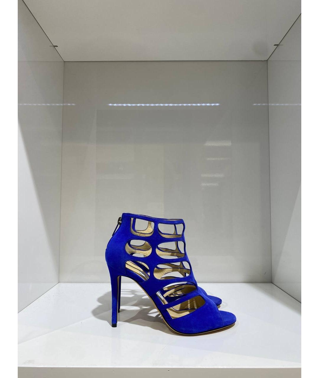 JIMMY CHOO Синие замшевые босоножки, фото 3