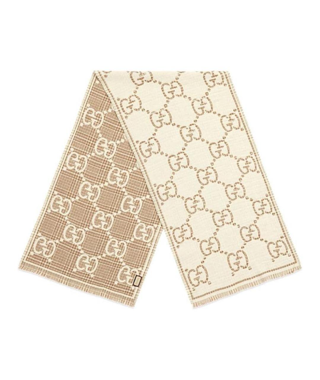 GUCCI Белый шарф, фото 2