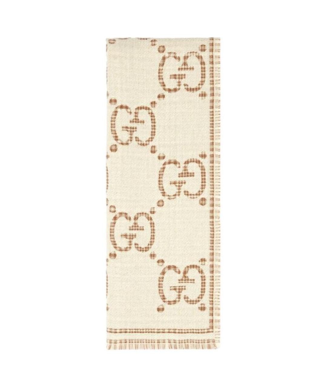 GUCCI Белый шарф, фото 1