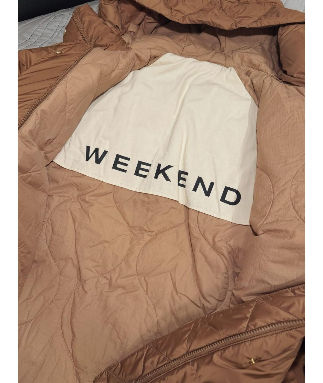 WEEKEND MAX MARA Коричневый полиэстеровый пуховик, фото 4