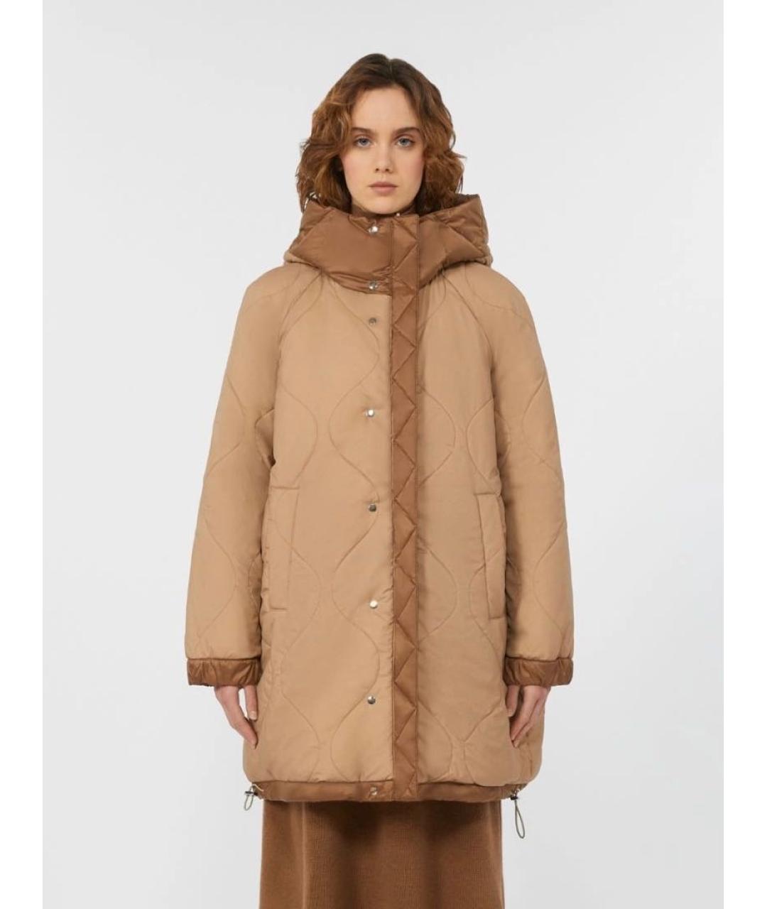 WEEKEND MAX MARA Коричневый полиэстеровый пуховик, фото 7