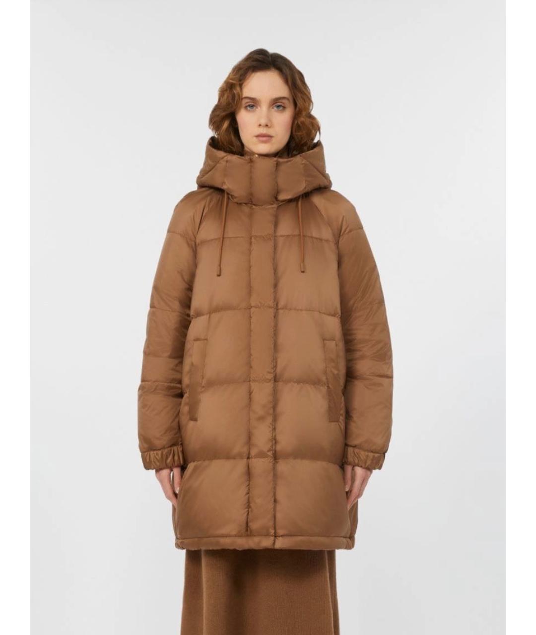 WEEKEND MAX MARA Коричневый полиэстеровый пуховик, фото 5
