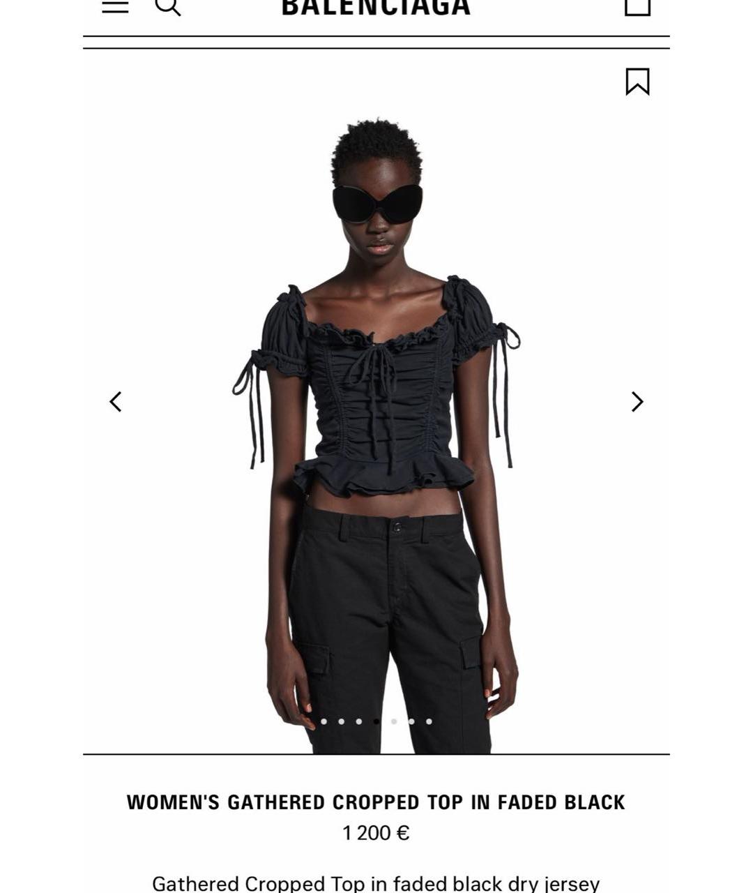 BALENCIAGA Черная майка, фото 1