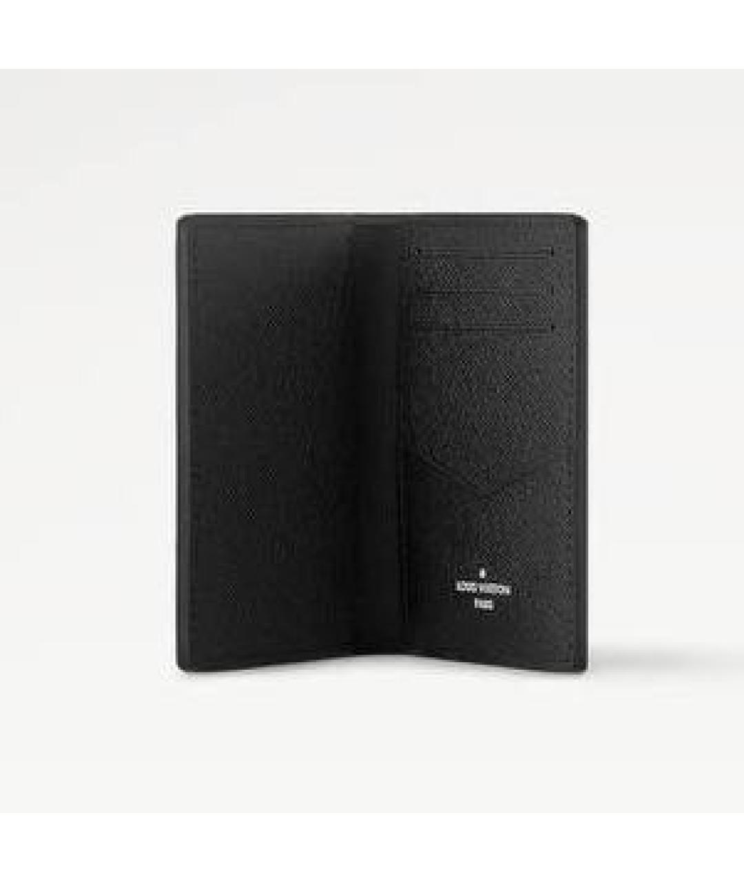 LOUIS VUITTON Черный кожаный кардхолдер, фото 3