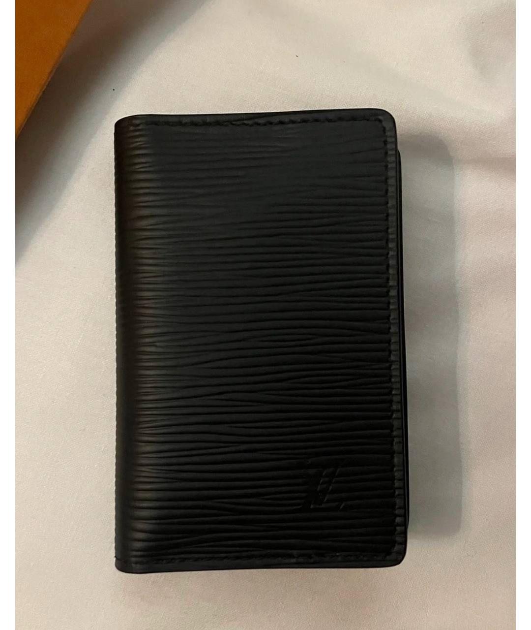 LOUIS VUITTON Черный кожаный кардхолдер, фото 7