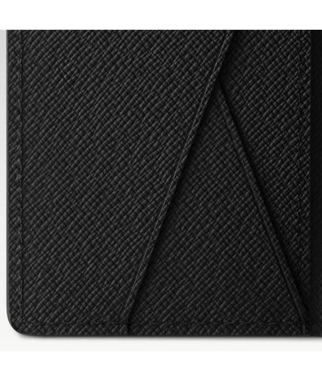 LOUIS VUITTON Черный кожаный кардхолдер, фото 4