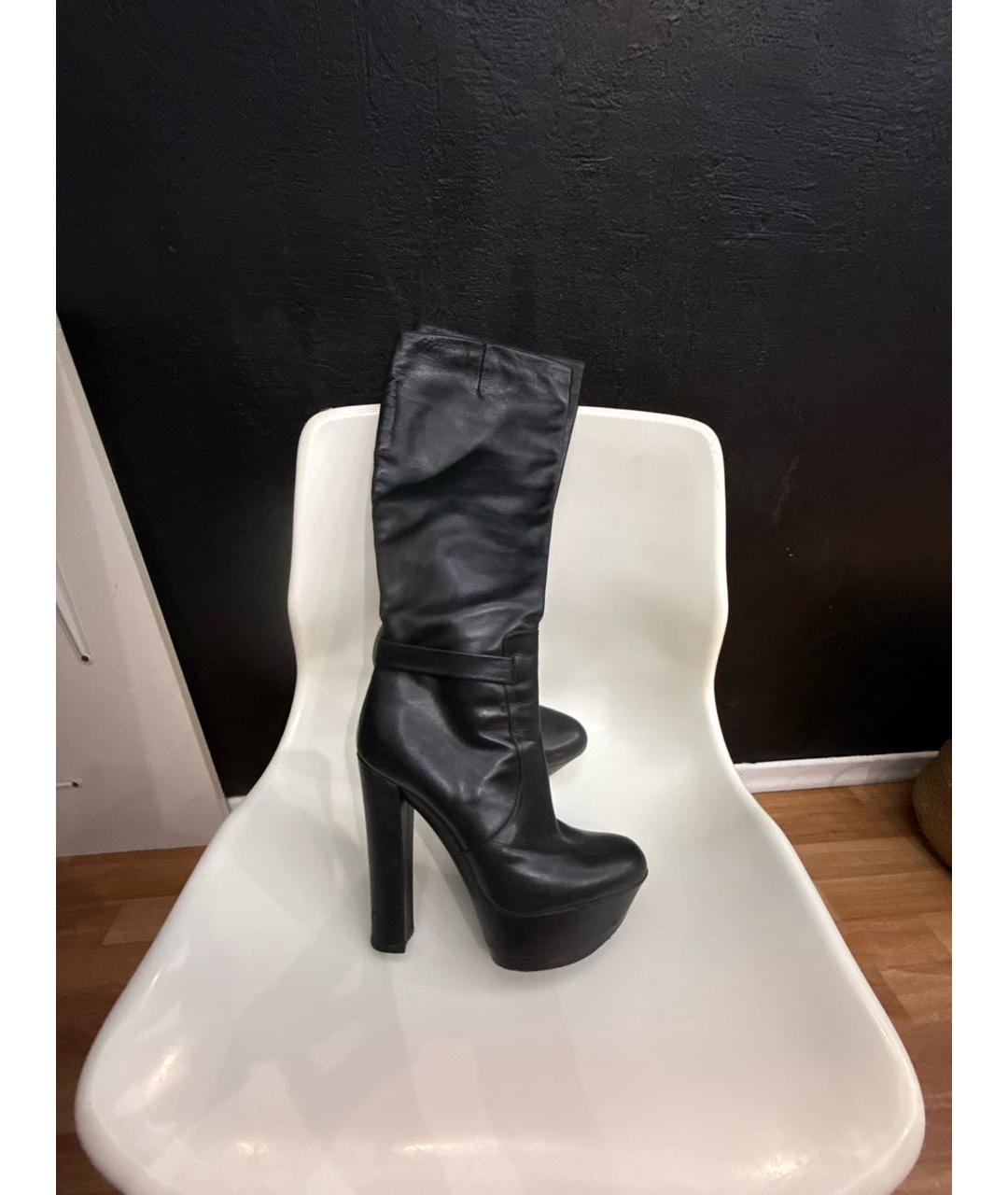 CASADEI Черные кожаные сапоги, фото 5