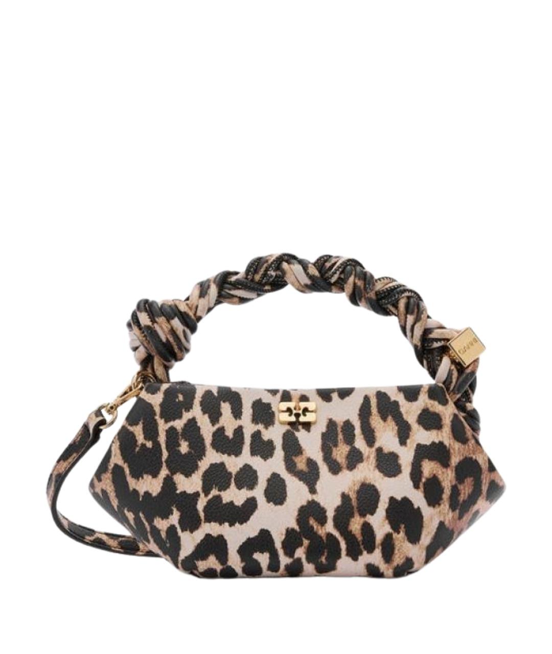 GANNI Коричневая синтетическая сумка с короткими ручками, фото 1