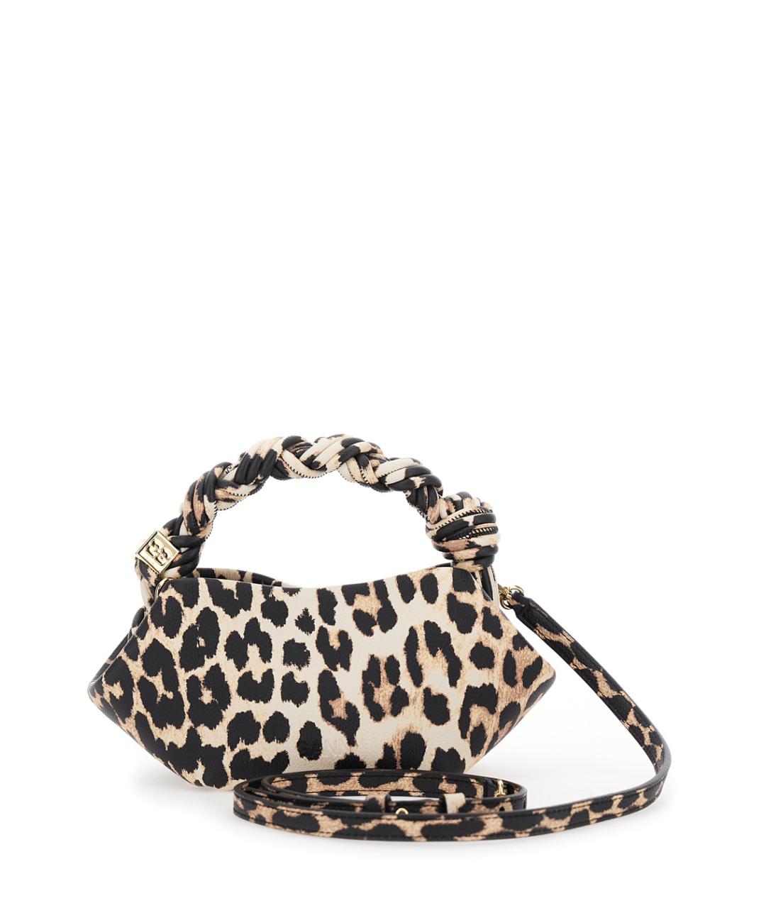 GANNI Коричневая синтетическая сумка с короткими ручками, фото 2