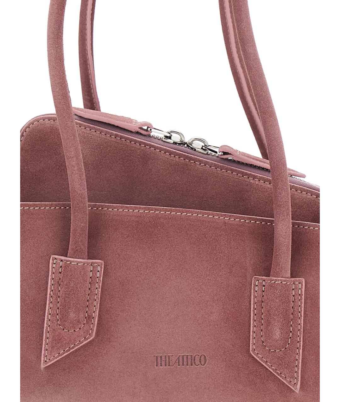 THE ATTICO Розовая замшевая сумка тоут, фото 3