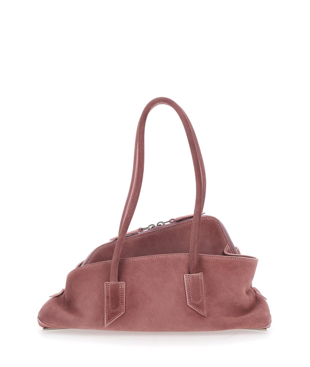 THE ATTICO Розовая замшевая сумка тоут, фото 2