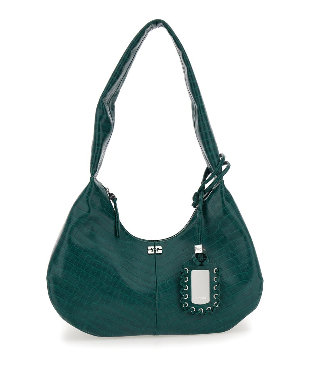 GANNI Зеленая кожаная сумка через плечо, фото 1