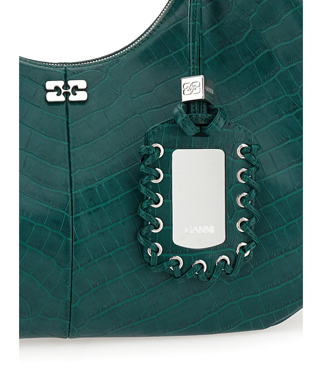 GANNI Зеленая кожаная сумка через плечо, фото 3