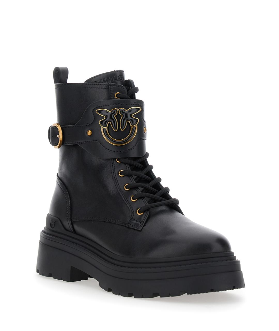 PINKO Черные кожаные ботинки, фото 2