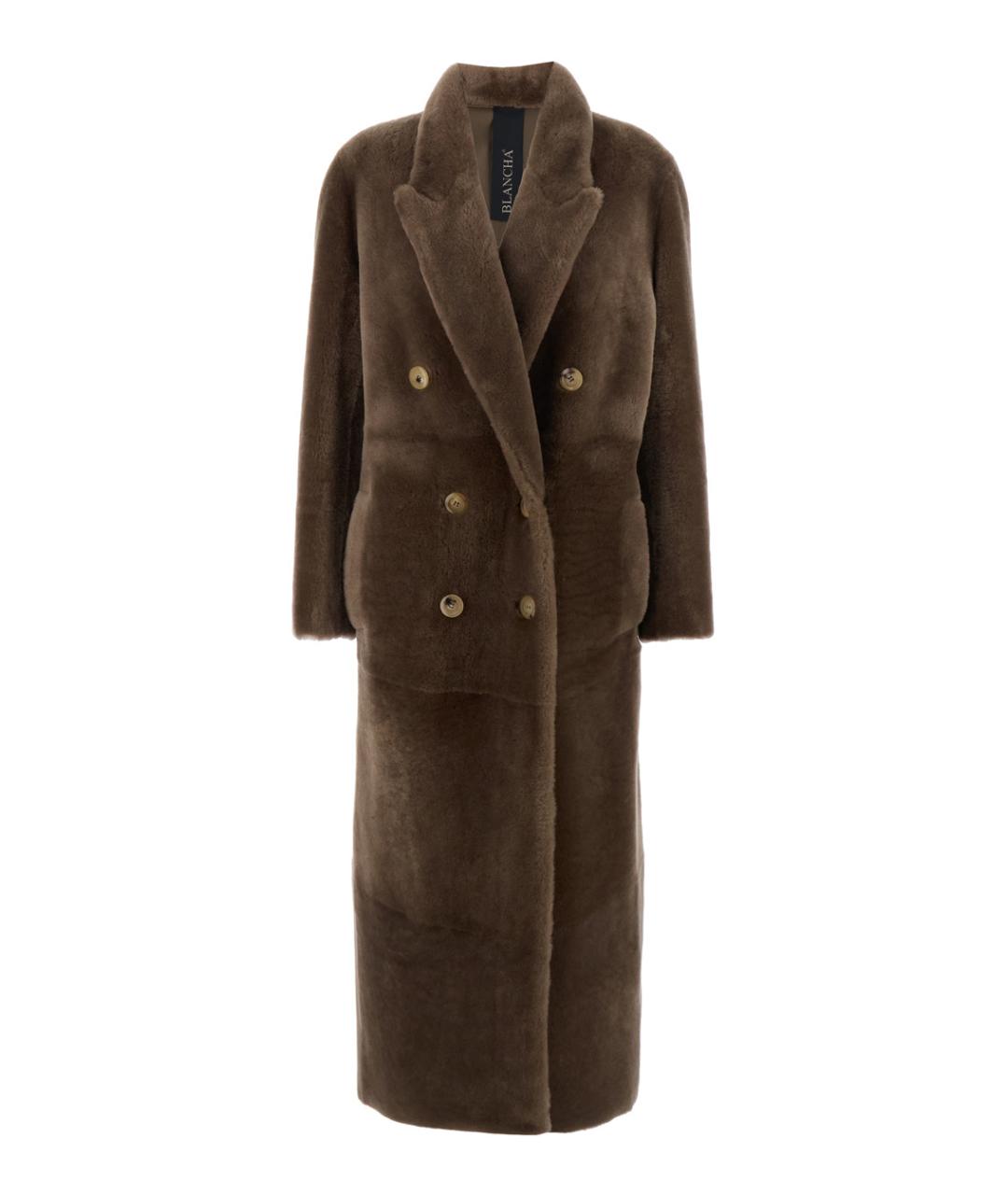 BLANCHA Коричневое меховое пальто, фото 1