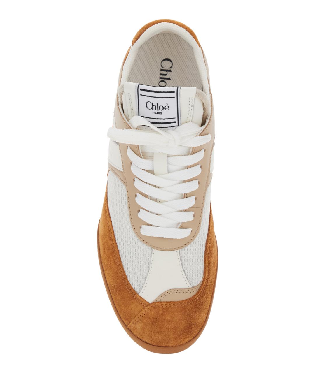 CHLOE Коричневые текстильные кроссовки, фото 4
