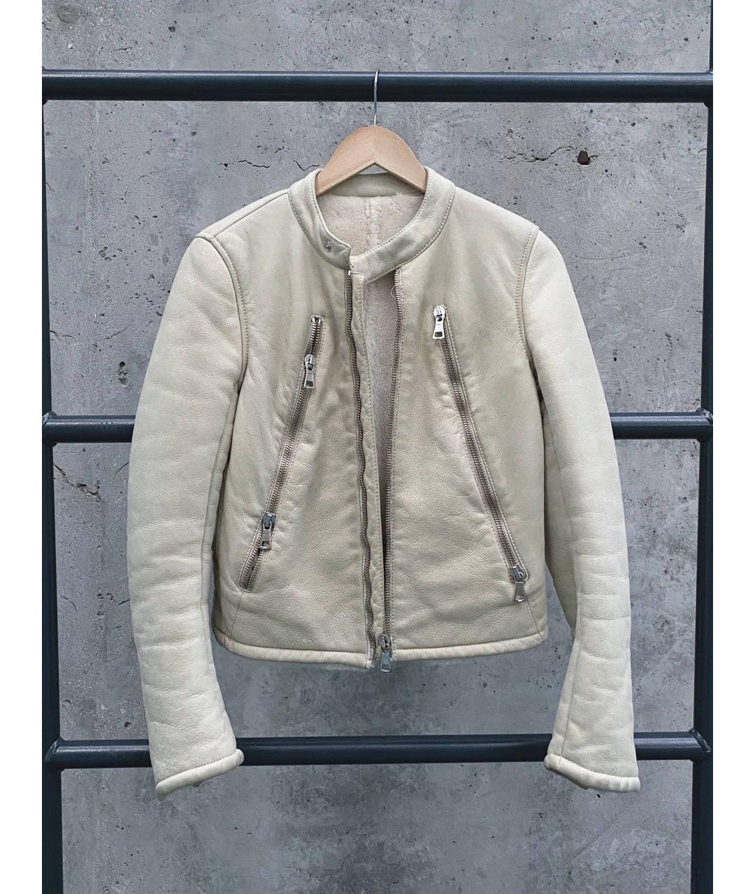 MAISON MARGIELA Бежевая шерстяная дубленка, фото 9