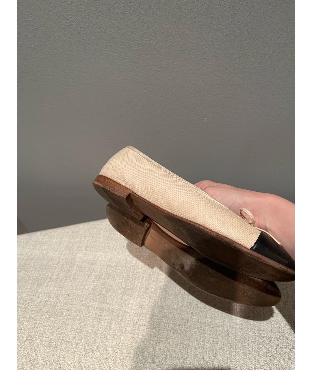 CHANEL Бежевые кожаные балетки, фото 8