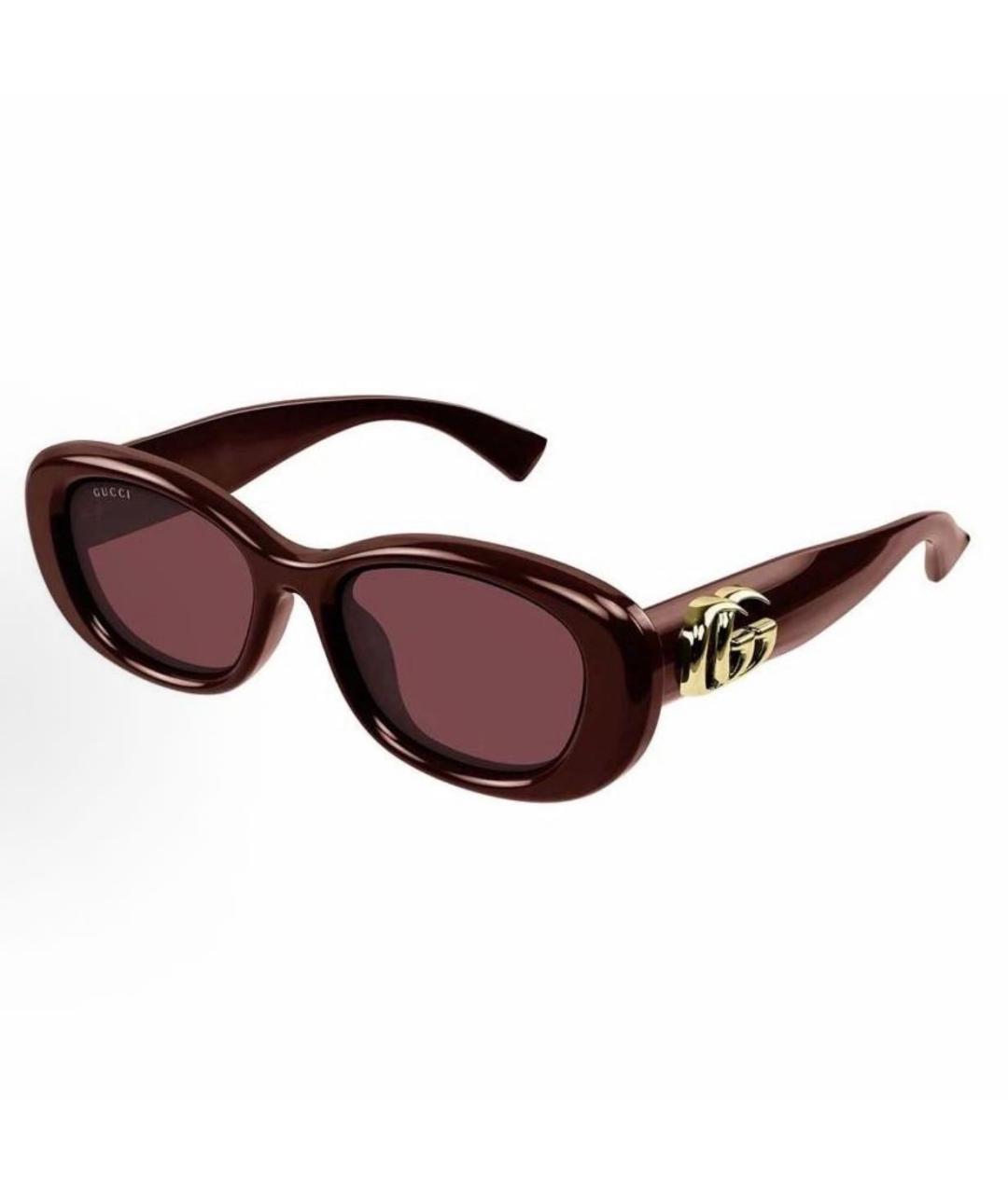 GUCCI Бордовые пластиковые солнцезащитные очки, фото 5