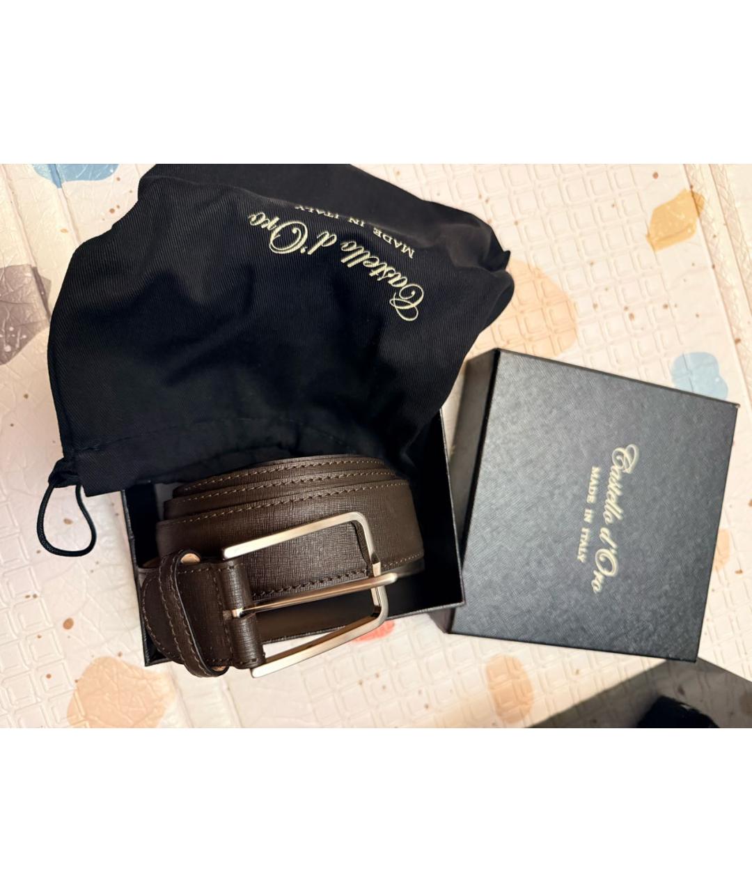 Castello d'Oro Коричневый кожаный ремень, фото 7