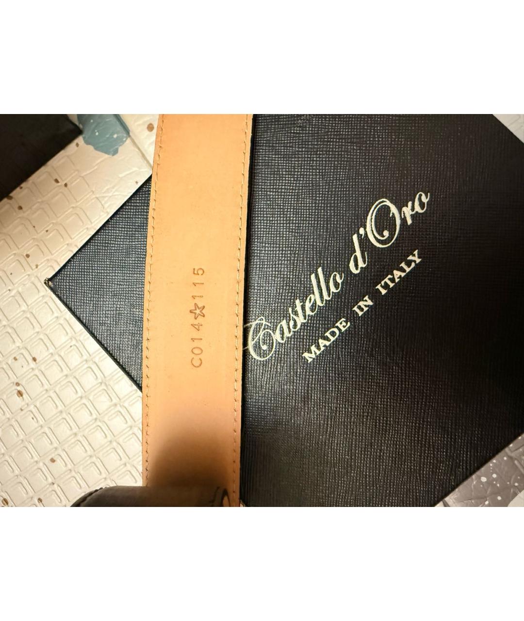 Castello d'Oro Коричневый кожаный ремень, фото 5