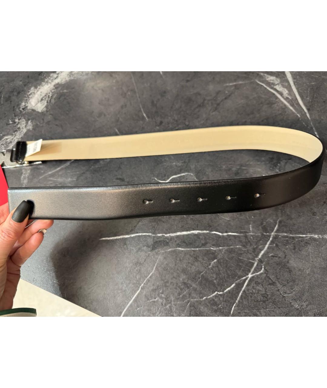 HUGO Черный кожаный ремень, фото 5