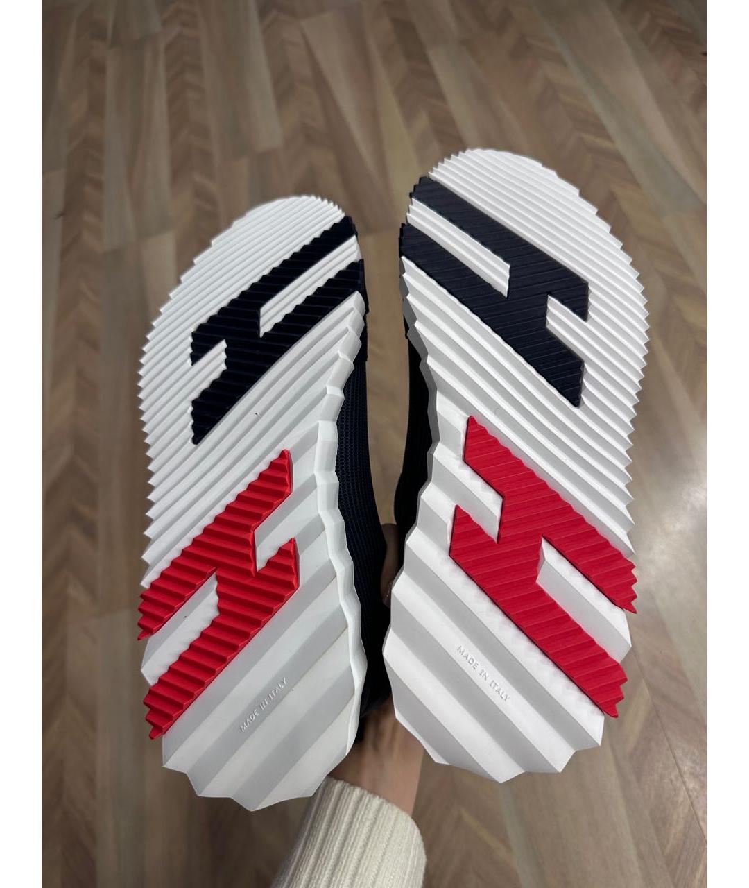 HERMES Темно-синие текстильные низкие кроссовки / кеды, фото 6