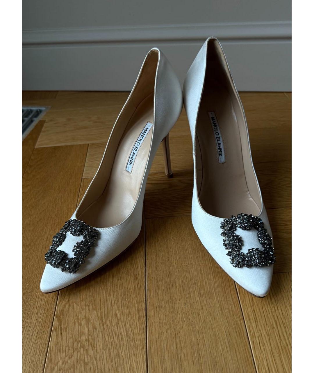 MANOLO BLAHNIK Белые текстильные туфли, фото 2