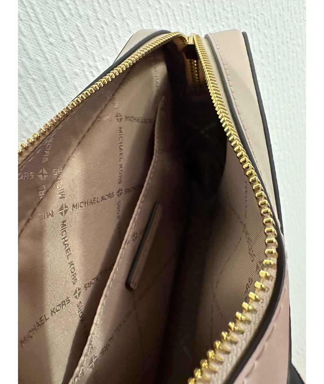 MICHAEL KORS Розовая кожаная сумка через плечо, фото 4