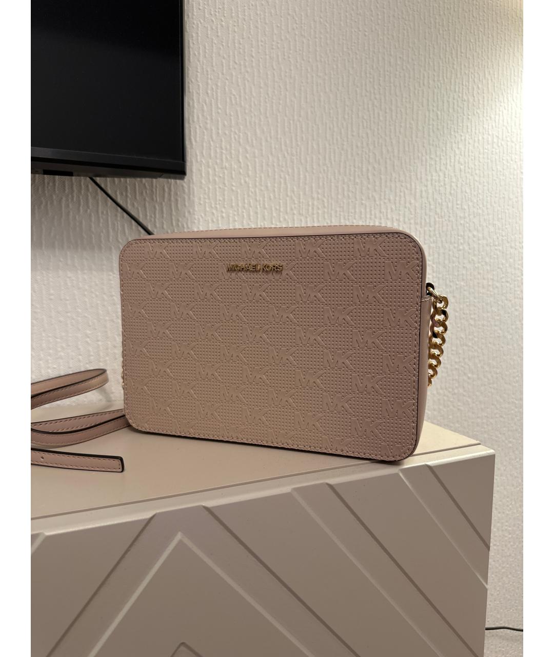 MICHAEL KORS Розовая кожаная сумка через плечо, фото 8